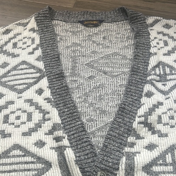 🔥serge Saint  Yves🔥 | Vintage grey and white patterned knit sweater cardigan - Picture 5 of 11